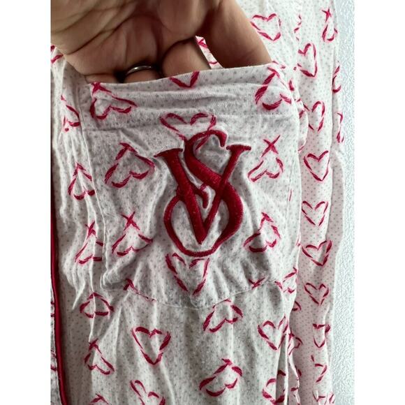 Victoria's Secret After Hours Candy Cane Hearts Pajama Top Womens Size Small - Picture 2 of 6